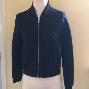 Gap Black quilted bomber jacket